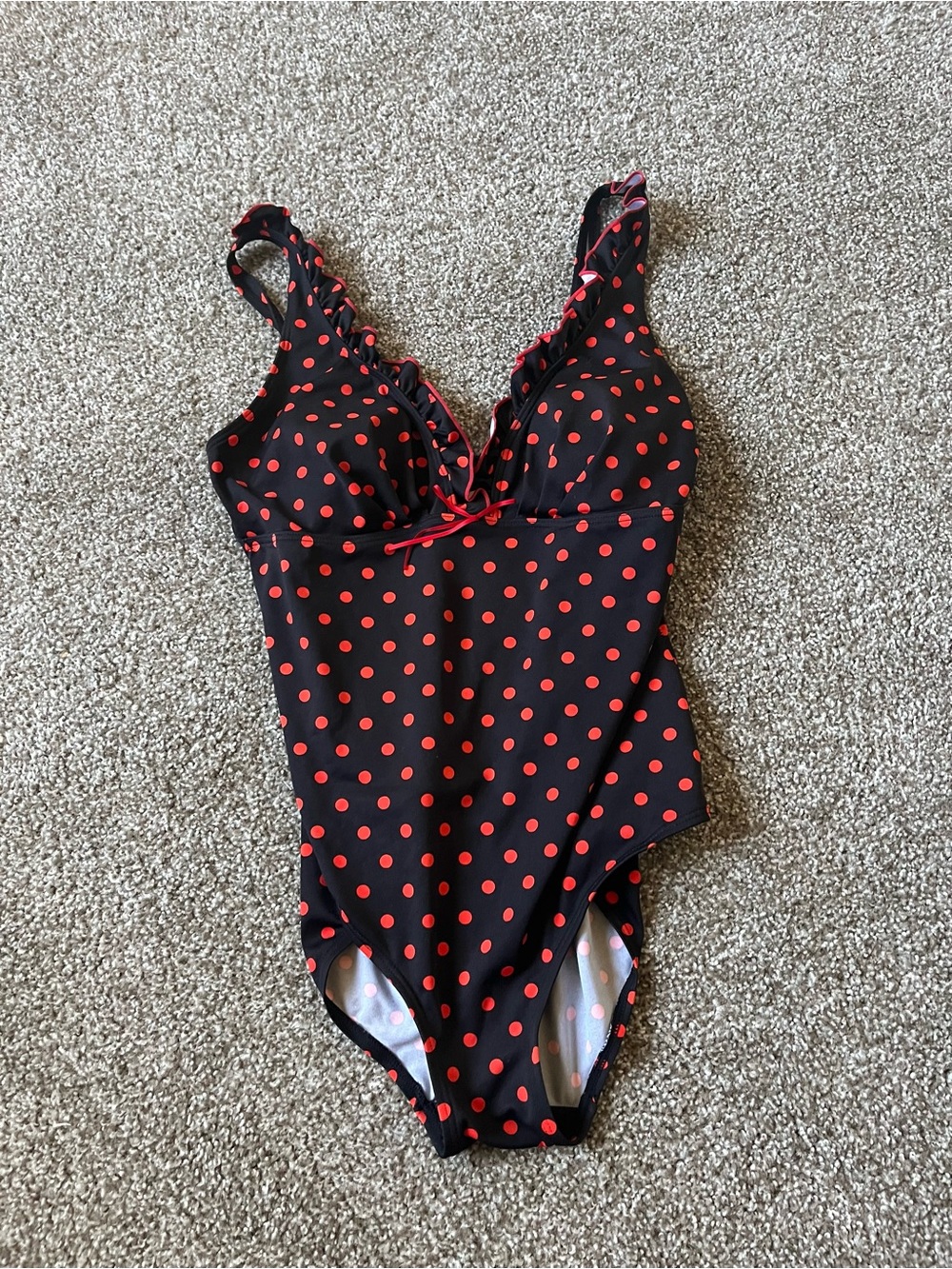 gabar Women’s Black One-Piece Swimsuit with Red Polka Dots (16)